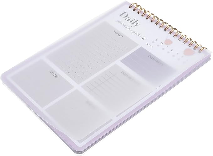 Generic Daily Planner Notepad with Schedule Calendar and to Do List Pad, Undated Academic Management Plan Pad for Work, Study, and Homeschooling, Violet Time Management Notebook