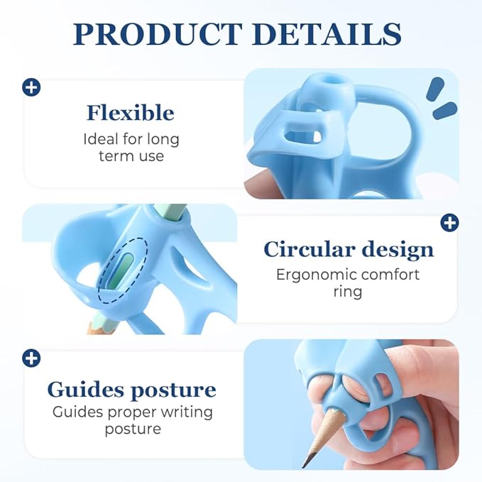 LECDOA Pencil Grips for Kids Handwriting, Children's Calligraphy Silicone Pencil Grip, Posture Correction Training Writing Aid for Beginners, Special Education School Supplies (4 PCS)
