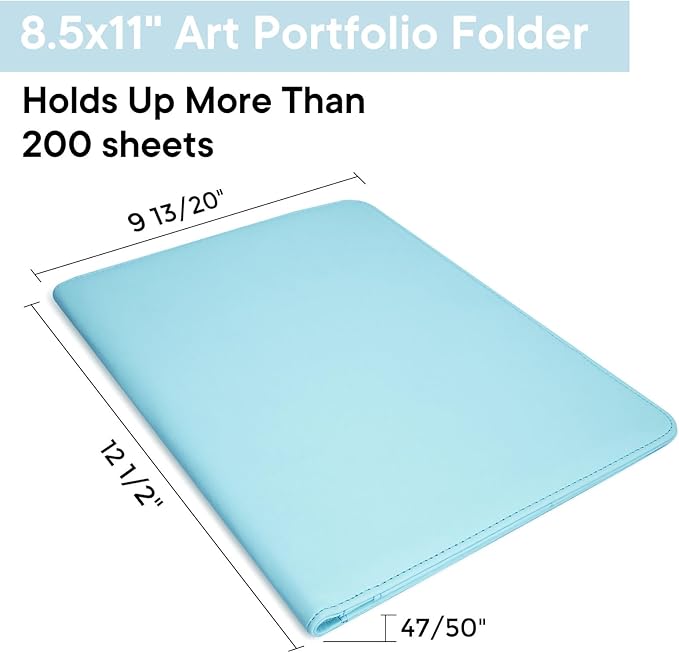 Professional Padfolio with Clipboard, Faux Leather Portfolio Folder Binder, 8.5 x 11 Legal Pad Holder for A4 Letter Size Notepad, Writing Pad, Ideal Organizer for Business Office Conference, Blue