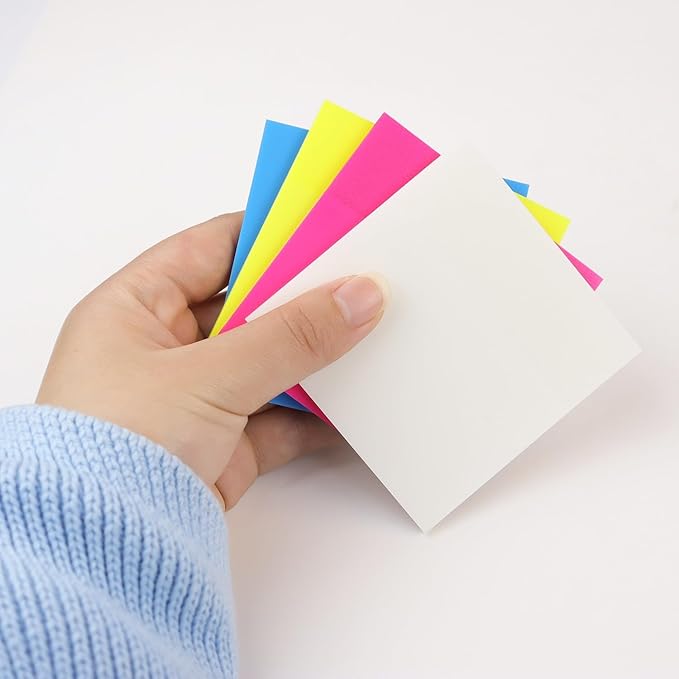 200 Sheets Transparent Sticky Notes Clear Sticky Notes See Through Sticky Notes 3x3 Inch Clear Note Pads Waterproof Translucent Post It Notes for Books Annotation Office School Supplies (4 Colors)