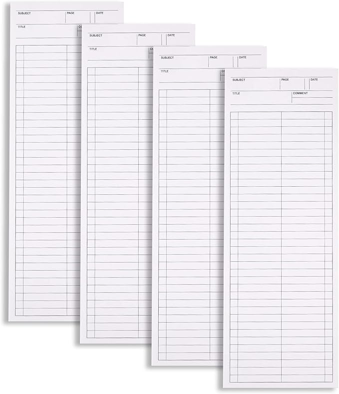 4 Pack To Do list Notepads, 9.8 × 3.5 inches Long Strip Notepad, College Ruled, Memo Pads for Planning, Tasks, Reminders, Home, Office, 50 Sheets Per Note Pads (Vertical Lined)
