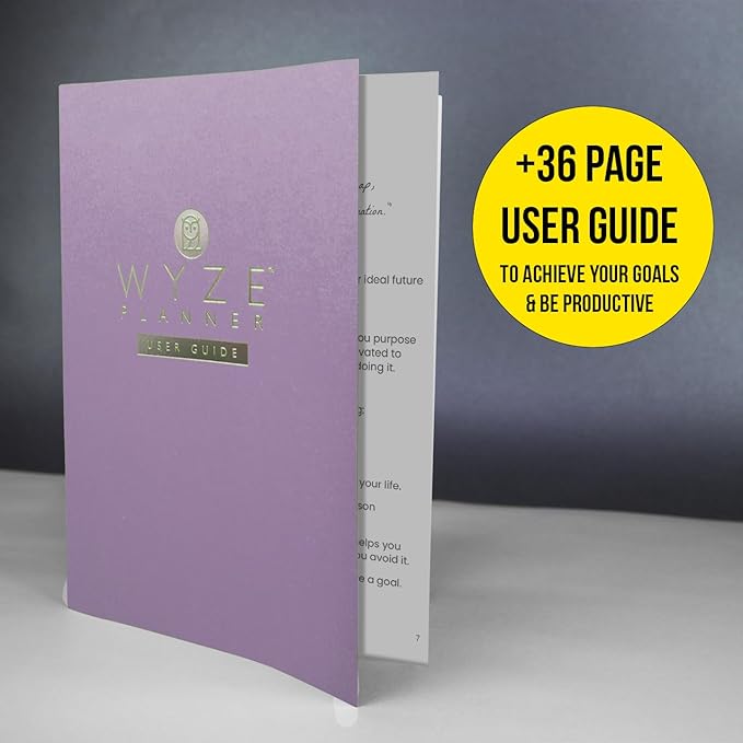 Wyze Planner Undated Daily Planner – 1-Year B5 Productivity Organizer with Two-Page Weekly Spread, ADHD Friendly, Goal Setting, Habit Tracker, Weekly & Monthly Pages – Hardcover Time Management Notebook (Lilac)