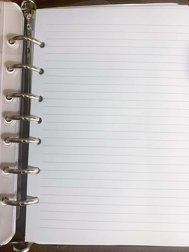 7-Hole Lined Refills Paper, A5 Filler Paper for Planner Inserts, A5 Loose Leaf Paper, 7 Hole Refills, Total 300 Sheets/600 Pages, College Ruled, 5.5 X 8.5 Inch (White Paper, 300 Sheets)