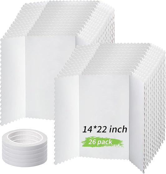 26 Pcs Tri Fold Board Bulk, Science Fair Presentation Display Poster Single Wall Lightweight Trifold Project Board (14 x 22 Inch, White)