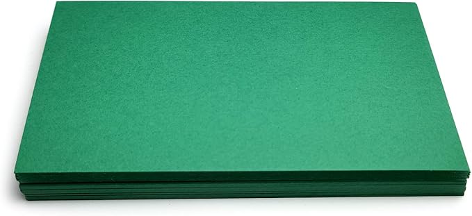 PPAPPAPPIYO 50 Pack 3x5 Colored Index Cards, 180gsm Premium Textured Blank Flash Cards, Heavyweight Cardstock for Study, Recipes, and DIY Crafts (green)