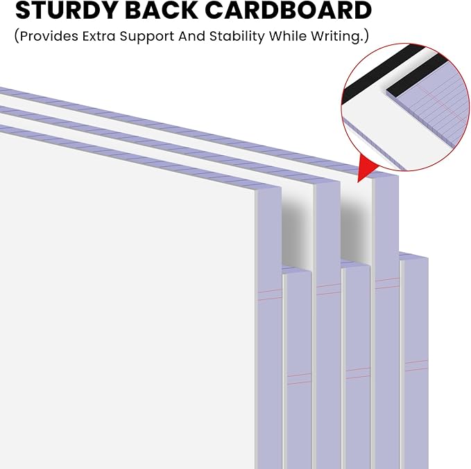 6pcs Legal Pads 8.5 x 11,Notepads 8.5 x 11 Inch, 30 Sheets/Pack, Purple Note Pads Clear Print Writing Pads of Paper, Perforate Wide Ruled Lined with Sturdy Back for Office, Business & School Supplies