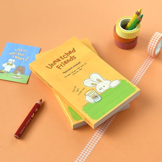 Monolike Unmatched Friends Paperback Line Notebook - 04. Polar bear_Design note, Mini note, Simple note, Notebook, 192 Pages, 4.13x6.69