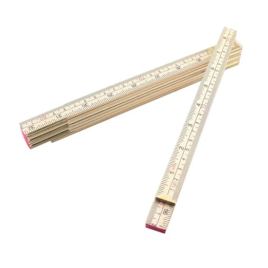 TAODAN 2m Folding Wooden Ruler with Imperial and Metric Scales Suitable for Carpenters and Underwater Surveying
