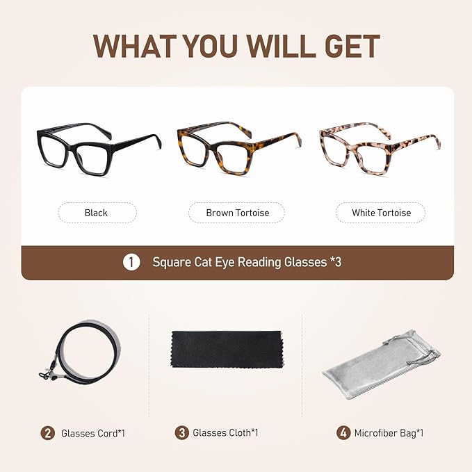 LKEYE Oversized Reading Glasses Women Men Oprah Style Blue Light Blocking Computer Square Reader Spring Hinge Eyewear LK6085