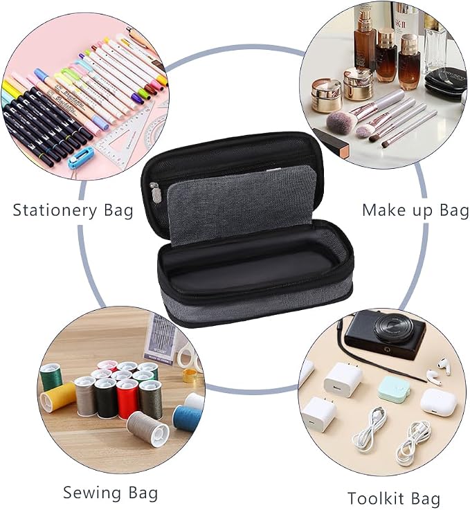 iSuperb Foldable Pencil Case Zipper Big Capacity Aesthetic Canvas Pencil Pouch Compartments Stationery Organizers Pen Bag for Kids Girls Boys Teen Child Student School Supplies Makeup Bags