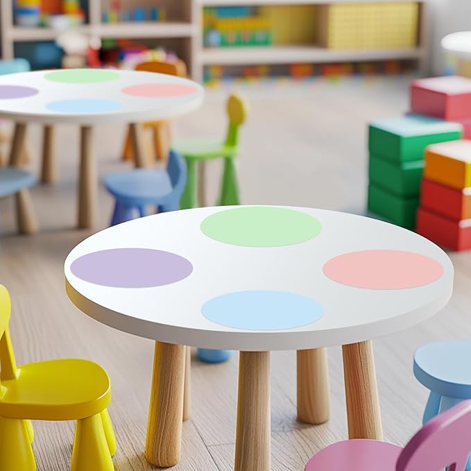 Ireer 12 Pcs 13 '' Dry Erase Dots for Classroom Table Classroom Decor Boho Colorful Stickers for Whiteboard Wall Decor Removable Dry Erase Circles for School Teacher Supplies(Fresh,Pastel Color)