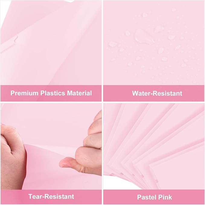 SUIN Plastic Project-Folder with 2 Pockets and 3-Prong Fasteners, for US Letter Size, Bulk Pack Color File-Folder for US Letter Size Papers, Ideal for School & Office, (Pastel Pink)