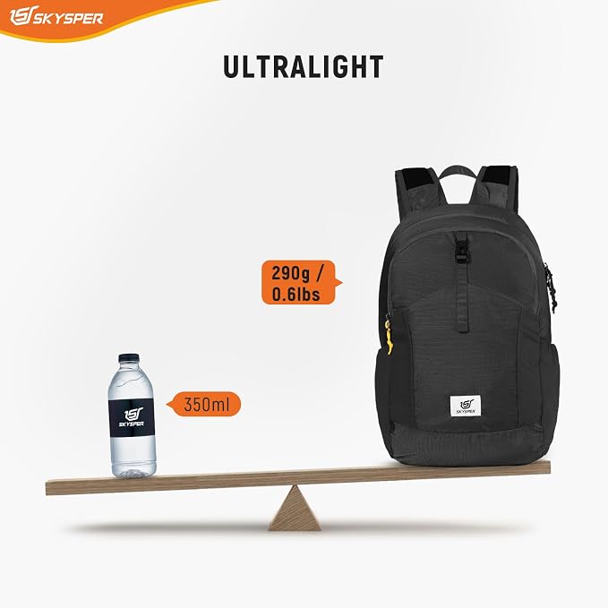 SKYSPER Small Packable Hiking Backpack 20L Anti-theift Travel Daypack | RFID Ultralight Foldable Walking Backpack with Water Bottle Holder, Nylon, Multi-compartment, Everyday Carry for Men Women
