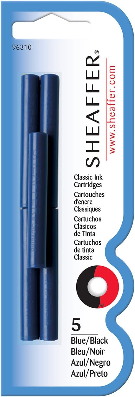 Sheaffer Skrip Fountain Pen Classic Ink Cartridge - Blue/Black (five per card)