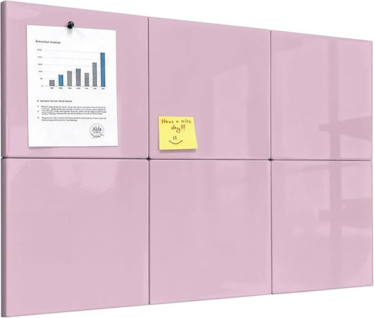Comix Magnetic Board, 12 Pack Magnetic Whiteboard for wall, 11.8 x 11.8 Inches Dry Erase Board for Kids, Students, White Board Dry Erase Set for Fridge, Office and Home, Pink