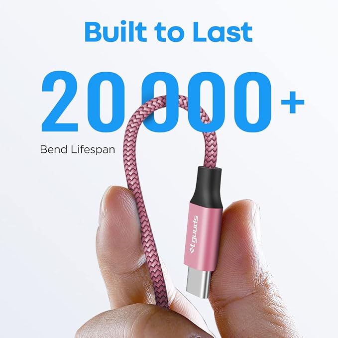 etguuds Pink Long USB A to USB C Cable 10ft, 2-Pack Fast Charging Type C Charger Cord for iPhone 17 16 15 Pro Max Plus Air 16e, Samsung Galaxy S25 S24 S23 S22 S21 S20 Note 20 A17 A16 A15 A26 A36 A56