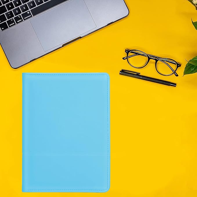 Padfolio/Portfolio Binder, Mini Padfolio Portfolio Binder 5 x 8 Legal Writing Pad, A5 Document Organizer Folder for Men Women, Light Blue.