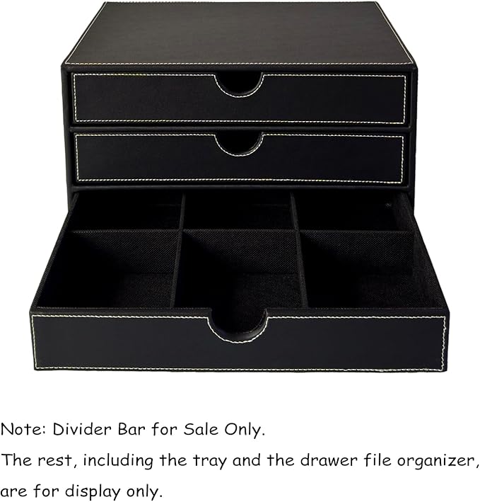UnionBasic Divider Bar, Divider Strip for 3-Drawer File Organizer, Black - The Accessory of Dividing Bar Only, 3-Drawer File Organizer NOT Included