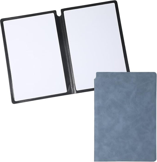 Thinp A5 Dry Erase Notebook, 9.5x6.6 Inch Whiteboard Notebook Reusable Folding White Board Double Sided Handheld Whiteboard for Business Office School Home (Light Blue)
