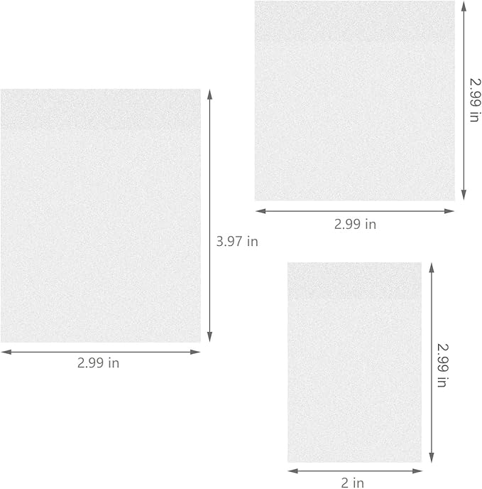 6 Pack Waterproof Sticky Notes, Transparent Sticky Notes, Glitter Sticky Notes Sets,3 Sizes: 2x2.99In,2.99x2.99In, 2.99x3.97 in for Home School Office (6, White)