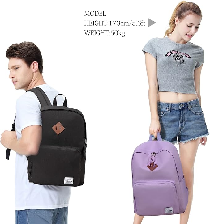 VASCHY School Backpack, Ultra Lightweight Backpack for Women Bookbag for Kids Teen Boys Girls Purple