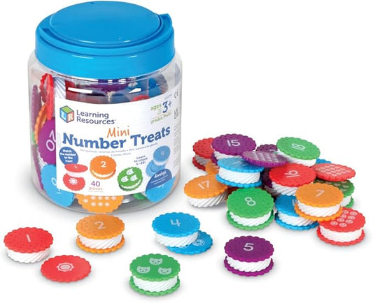 Learning Resources Mini Number Treats - Counting Skills, Cookies Toys, Montessori Fine Motor Skills, Math Manipulatives, Gifts for Boys and Girls