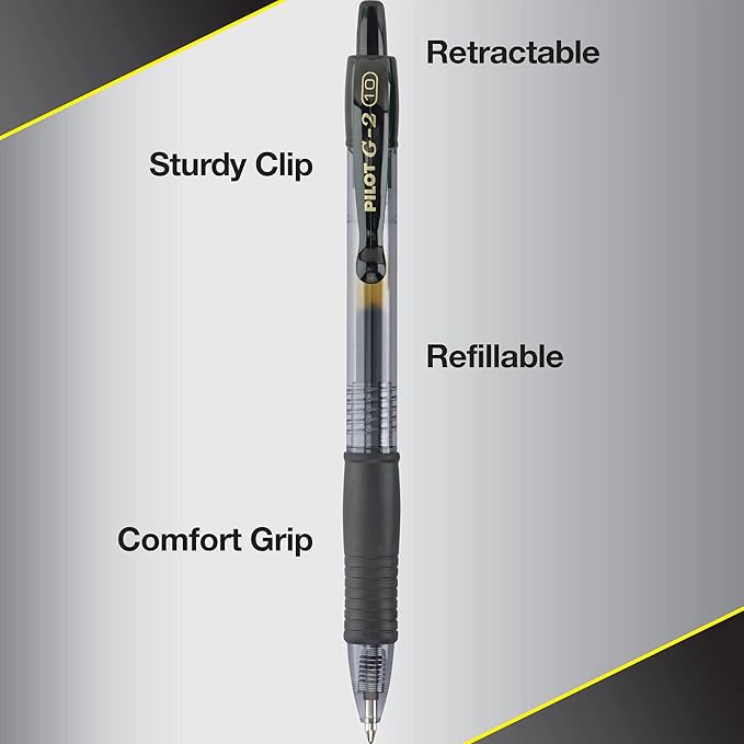 Pilot G2 Premium Gel Roller Pens, Bold Point 1 mm, Blue Ink Pens Bold Point, Pack of 12 - Ideal for School, Journaling, and Office Writing