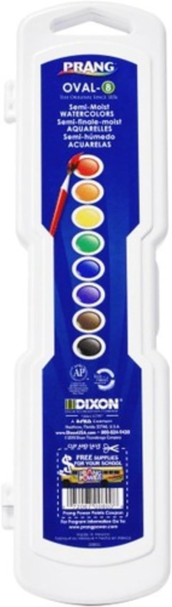 Prang Oval Pan Watercolor Paint Set, 8 Assorted Colors, 1 Count