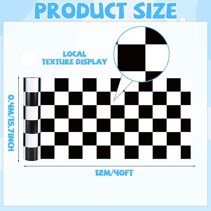 Black Checkered Bulletin Board Roll Non-Woven Fabric Poster 15.7" x40ft
