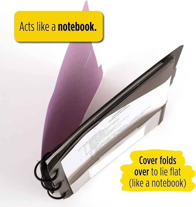 Five Star Flex Hybrid NoteBinder, 1” Binder with Tabs, Notebook and 3-Ring Binder All-in-One, Purple and Five Star Loose Leaf Reinforced Filler Paper, 3 Hole Punched, College Ruled, 80 Sheets
