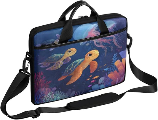 Cute Sea Turtle Laptop Sleeve Case for 13-15 inch Computer Bag Protective Laptop Handle Bag for Women Men