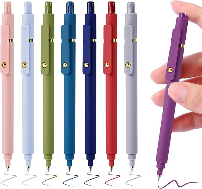 Gel Pens Colored, 8 Pack 0.5mm Fine Point Pen Color Ink, Quick Dry & No Smear, Smooth Writing Pens for Journaling, Aesthetic Office Supplies, Nurse Pens, Gifts for Women Men