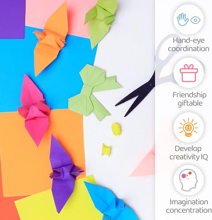 IOOLEEM Origami Paper, 200 Sheets, Light Yellow Origami Paper, 6 Inch Square, Double Sided Colored paper.