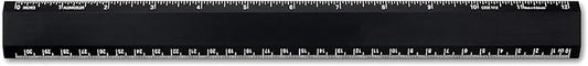 Alumicolor Aluminum Desk Ruler, 12IN, Black