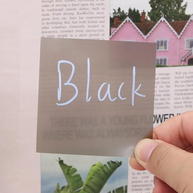 200 Sheets Black Transparent Sticky Notes, 3x3 Inch Translucent Self-Adhesive Clear See Through Sticky Post Sticky Note for Office Woman Teacher School Classroom College Student Supplies 4 Pads