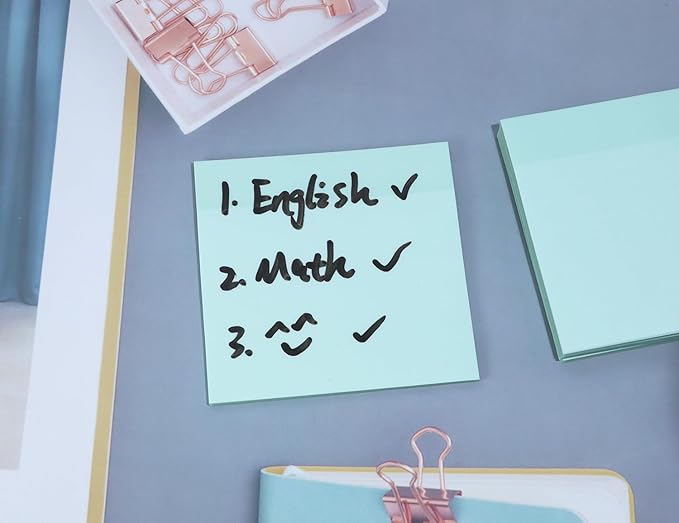 ONLYKXY 4 Pack Transparent Sticky Notes 3x3in Waterproof Self-Stick Book Tabs 200 Sheets PET Markers Sticky Notes Pad (Light Green)