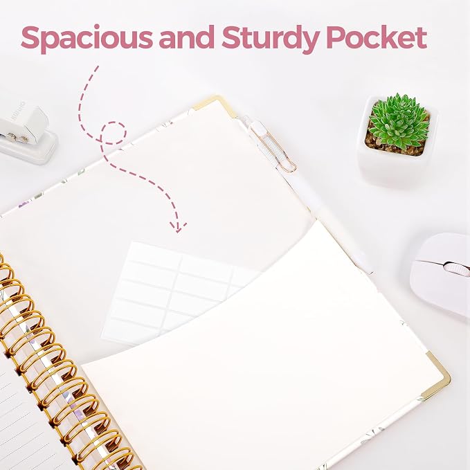 SKYDUE Sprial Notebook With Dividers Tabs, 5 Subject Notebook College Ruled