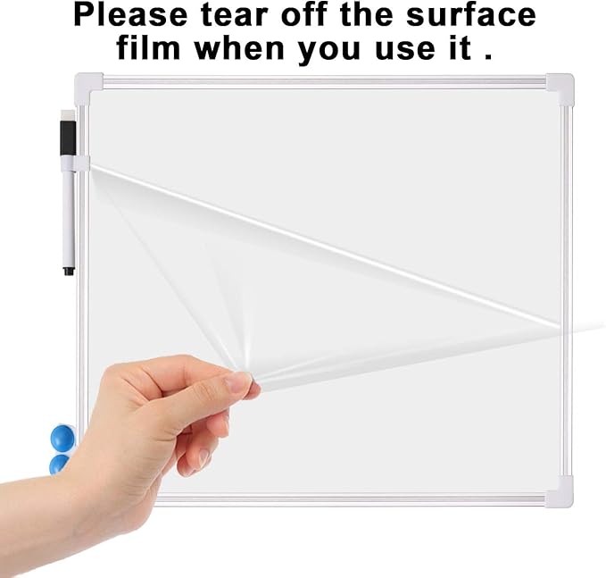 White Board Dry Erase, Small Dry Erase Board 12" x 16", Double Sided Magnetic Whiteboard with Dry Erase Marker & Magnets, Small White Board, Aluminum Frame Handheld Whiteboard for Home School Office