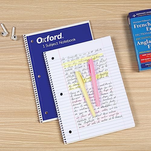 Oxford Spiral Notebook Bulk 12 Pack, 1 Subject, College Ruled, Blue