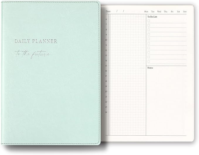 2026 Daily Planner - Undated Monthly & Daily Planner for 180 days Planning Your Success - Hourly Schedule, To Do List, and Notes for Productivity - Aesthetic, Academic, Stylish School or Office Supplies (Pale Green)