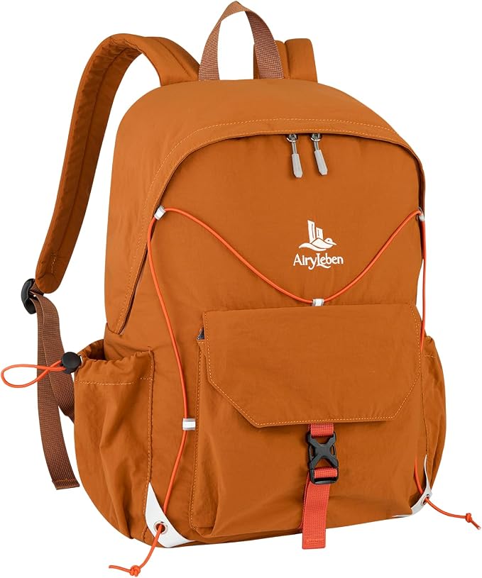 25L Travel Backpack Women Men,Lightweight College Backpack,Orange | Casual Daypack, Water Resistant Bookbag, Fit 15.6-inch Laptop, Travel Commuting Gym Hiking Work Bag, TSA Friendly