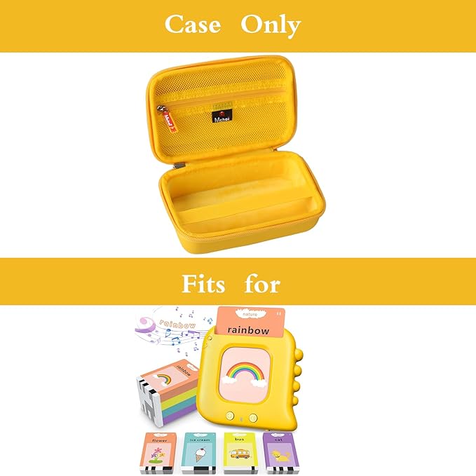 Mchoi Hard Case Suitable for Aullsaty/QuTZ/Lapare/Airbition/TimingSXD/Startcan/KOKODI/ZNZ Toddler Toys Talking Flash Cards (Yellow)
