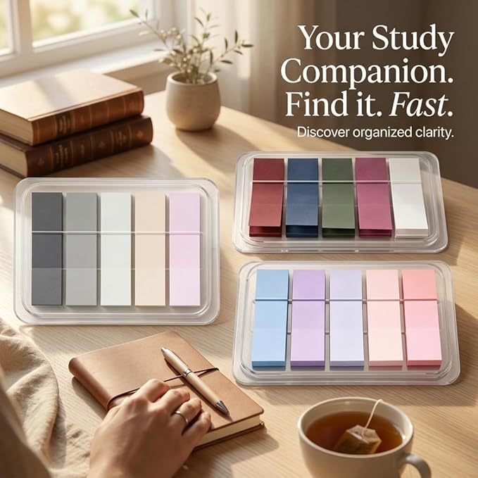 300PCS Sticky Tabs for Annotating Books, Clear Index Note Stickers for Bible, Notebooks & Reading, Small Mini Pop Up Tab Set, Paper Annotation Notes Flag Sticker for Notebook