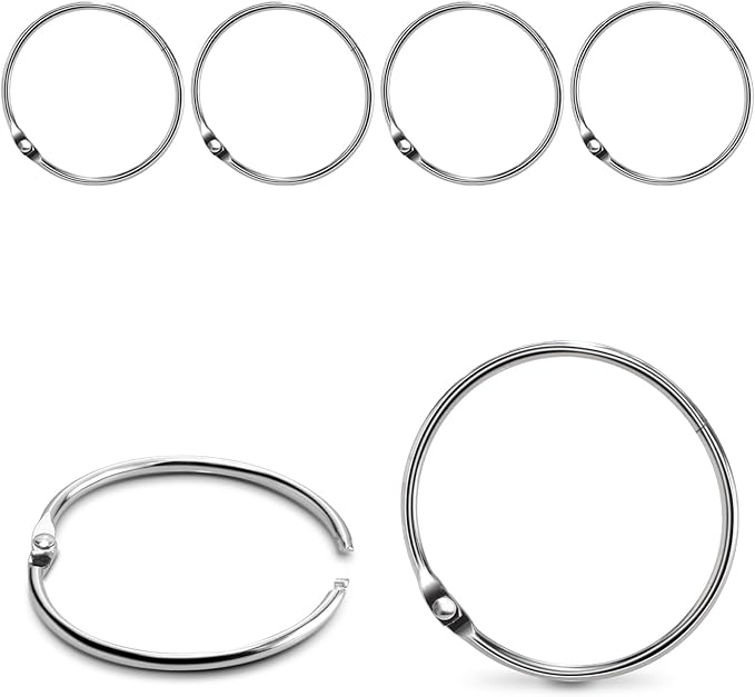 15 Pack 2 Inch Binder Rings Loose Leaf Book Paper Ring Metal Keychain Clip O Rings Large Binder Ring Key Chain Loop Index Card Rings Flash Card Hook, Silver, 50mm