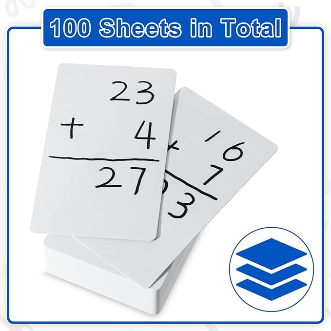Harloon 100 Pcs Dry Erase Index Cards 4 x 6 Inch Laminated Reusable Dry Erase Note Cards Sheets for Office home housework to Do List(White)