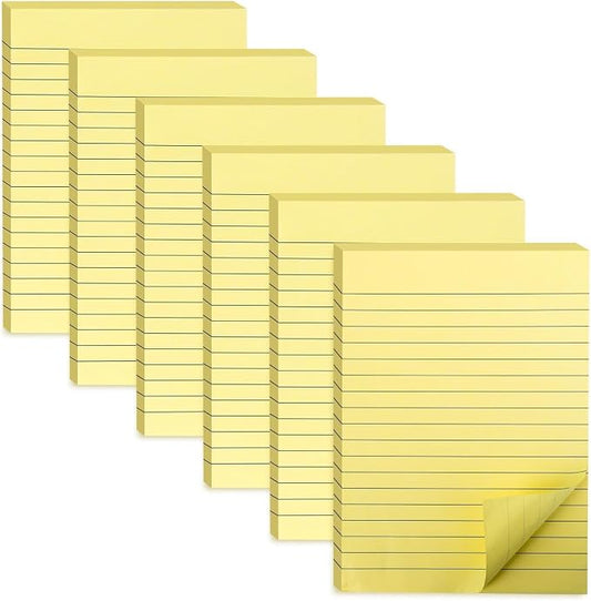 Large Sticky Notes 6x8in Yellow,300 Sheets, Clean Removable Note Pad