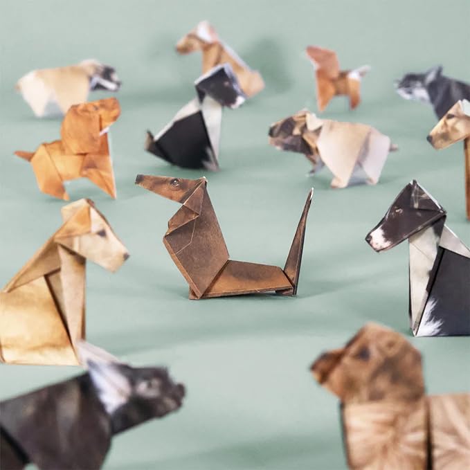50 Sheets DIY Paper Cats, Origami Paper Kit to Fold Cute Cat Figures, Desk Origami Cats Decoration, Craft Activity for Adults Kids, Creative Gift for Kids Adults Cat Lovers（Cat&Dog, 50pcs）