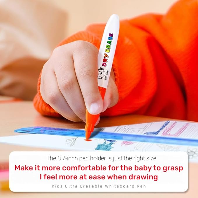 Colorful Mini Whiteboard Markers for Kids, 12 Non-Toxic Fine Tip Dry Erase Markers, Low-Odor Doodling & Drawing Pens, 3.8in Small Art Set for School & Home (12 Pack)