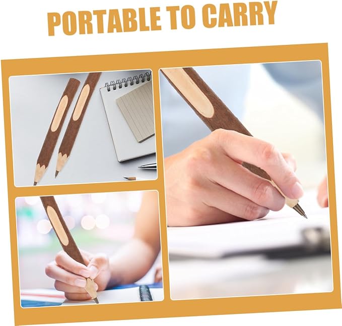 Wooden Ballpoint Pens 17cm Tree Bark Texture Writing Pens Biodegradable Portable Multi-function 10pcs for Office and School Use