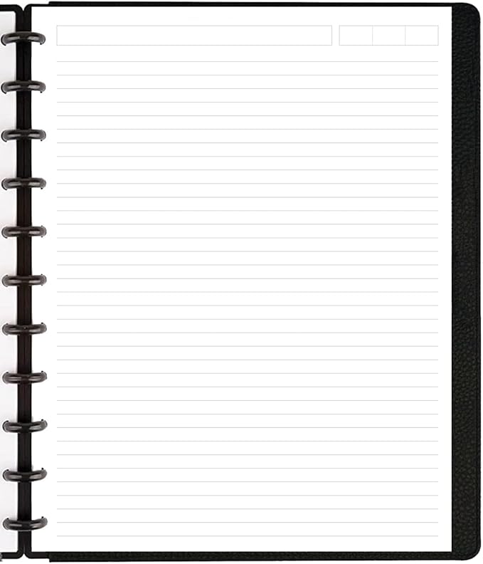 A4 TUL Discbound Lined Refill Paper, 11 Disc Hole Punched Ruled Filler Paper, Letter Size Refills Paper, 100Sheets / 200Pages, Loose-Leaf Paper, 100gsm Paper, 8.5 X 11 Inch